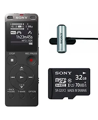 Sony Icd-UX570 Series UX570 Digital Voice Recorder (Black) with 32GB Card Bundle