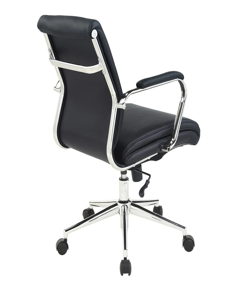 Office Star 41.25" Fabric, Chrome Mid Back Manager's Chair
