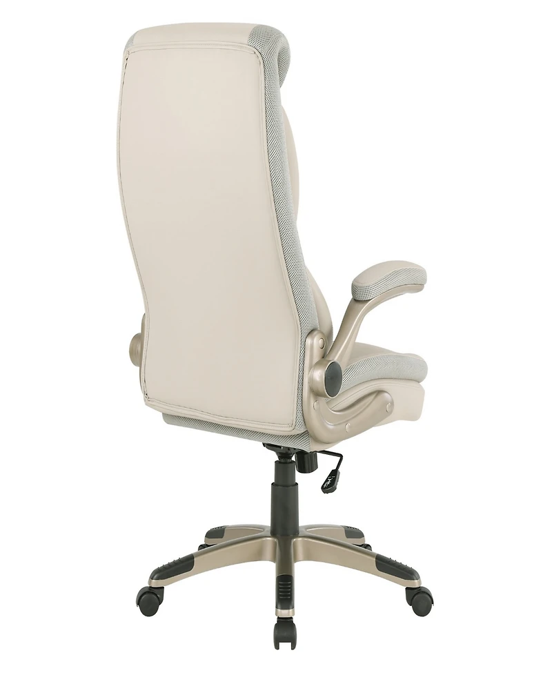 Office Star 49.5" Leather, Nylon Executive Bonded Leather Office Chair