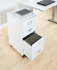 Office Star 26.75" 2 Drawer Mobile Locking Metal File Cabinet