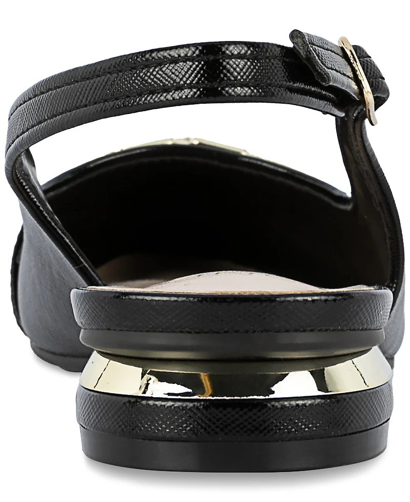 Jones New York Women's Quinay Pave Chain Slingback Flats