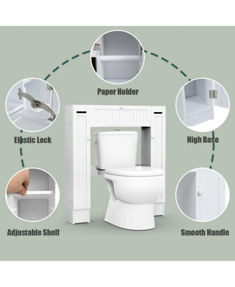 Sugift Wooden over the Toilet Storage Cabinet