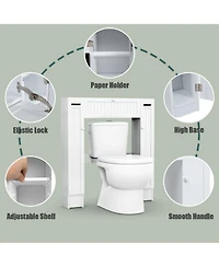 Sugift Wooden over the Toilet Storage Cabinet