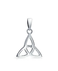Bling Jewelry Small Celtic Love Knot Swirling Triquetra Trinity Viking Pendant Necklace For Women Sterling Silver