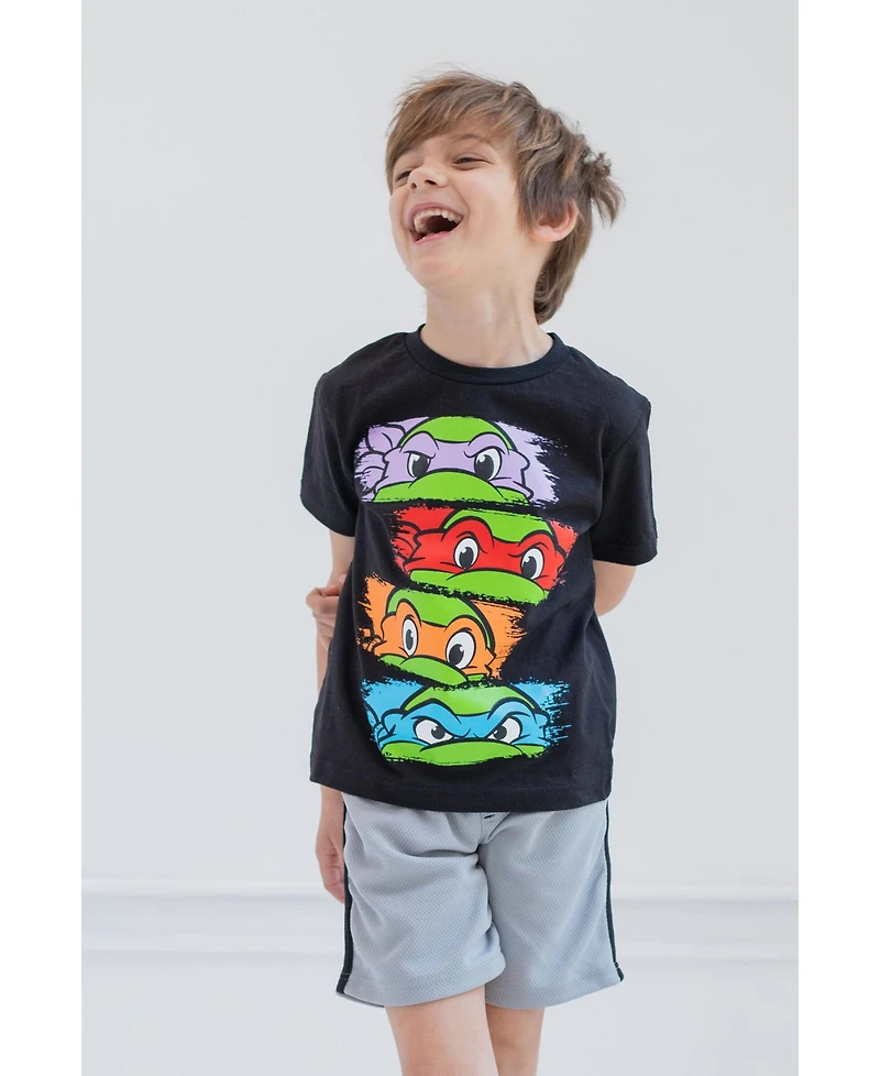 Teenage Mutant Ninja Turtles Little Boys Nickelodeon 3 Pack Short Sleeve Graphic T-Shirt Toddler|Child