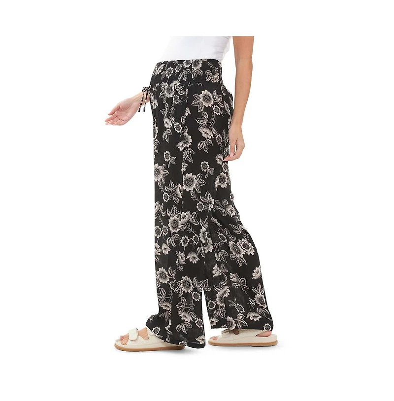 Ripe Maternity Maternity Ripe Trina Shirred Wide Leg Pants Black/Natural