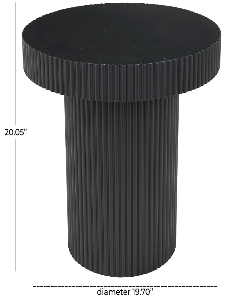 Rosemary Lane 20" x 20" x 20" Wooden Dimensional Ribbed Accent Table