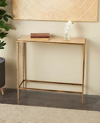 Rosemary Lane 37" x 12" x 28" Marble Gold-Tone Metal Legs Console Table