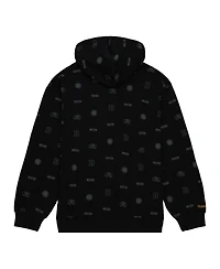 Men's Mitchell & Ness Black Boston Bruins 100th Anniversary Allover Print Pullover Hoodie