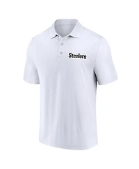Men's Fanatics White, Black Pittsburgh Steelers Lockup Two-Pack Polo Shirt Set