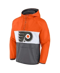 Men's Fanatics Orange Philadelphia Flyers Flagrant Foul Anorak Raglan Half-Zip Hoodie Jacket