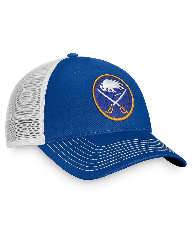 Men's Fanatics Royal, White Buffalo Sabres Slouch Core Primary Trucker Snapback Hat