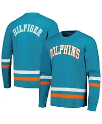 Men's Tommy Hilfiger Aqua, Orange Miami Dolphins Nolan Long Sleeve T-shirt