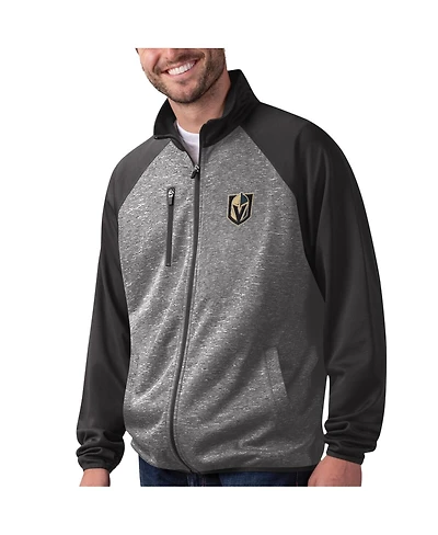 Men's G-iii Sports by Carl Banks Black Vegas Golden Knights Runners Raglan Full-Zip Track Jacket
