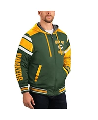 Men's G-iii Sports by Carl Banks Green, Gray Green Bay Packers Extreme Full Back Reversible Hoodie Full-Zip Jacket