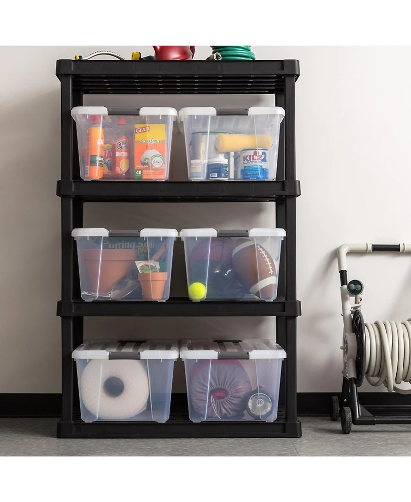 Iris 45qt Clear View Plastic Storage Bin with Lid and Latching Buckles
