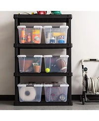 Iris 45qt Clear View Plastic Storage Bin with Lid and Latching Buckles
