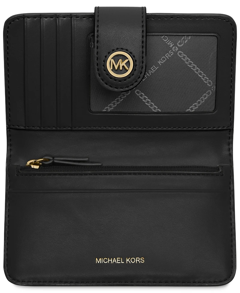 Michael Kors Charm Medium Tab Pocket Leather Bifold Wallet