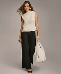 Donna Karan New York Women's Draped High Neck Sleeveless Top, Regular & Petite Sizes