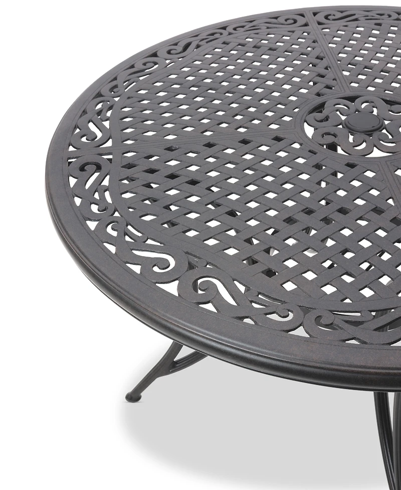 Wythburn Mix and Match 48" Round Cast Aluminum Outdoor Dining Table, Created for Macy's
