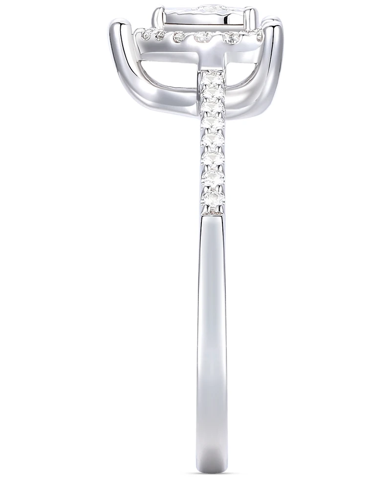 Diamond Heart Halo Ring (1/4 ct. t.w.) in Sterling Silver
