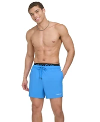 Calvin Klein Men's Logo Elastic Waist Modern Euro 5" Volley Swim Trunks