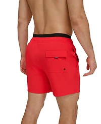 Calvin Klein Men's Logo Elastic Waist Modern Euro 5" Volley Swim Trunks