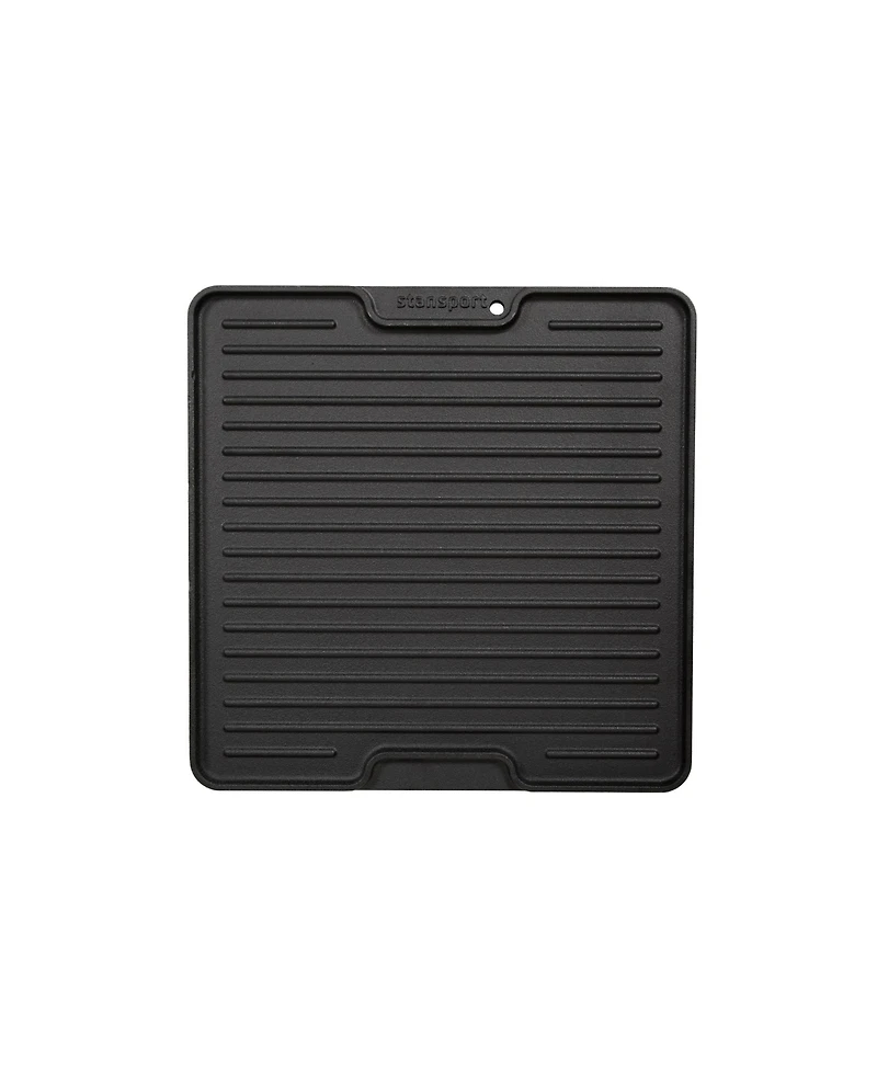 Stan sport Pre-Seasoned Cast Iron Griddle with Lid Lifting Hole - 15" surface