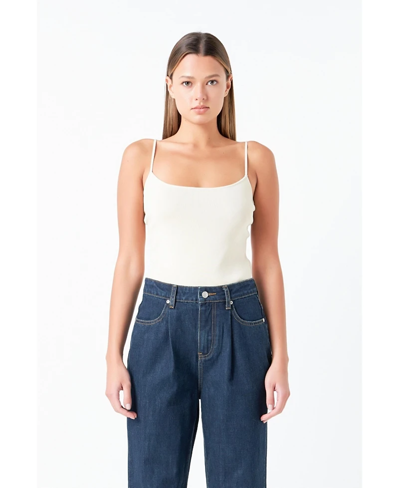 Women's Round Hem Knit Tank Top