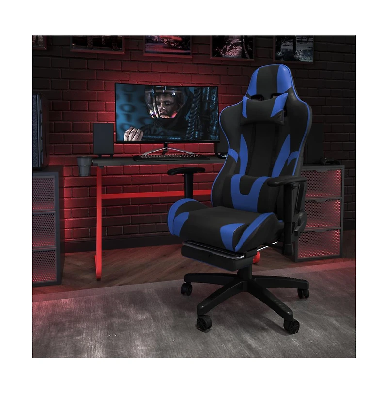 Z300 Gaming Racing Office Ergonomic Pc Chair With Reclining Back And Footrest