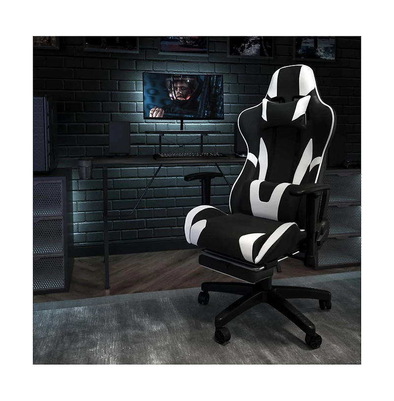 Z300 Gaming Racing Office Ergonomic Pc Chair With Reclining Back And Footrest