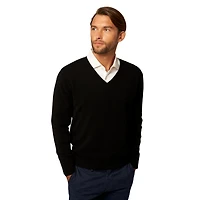 Bellemere New York Men's Solid V-Neck Merino Sweater