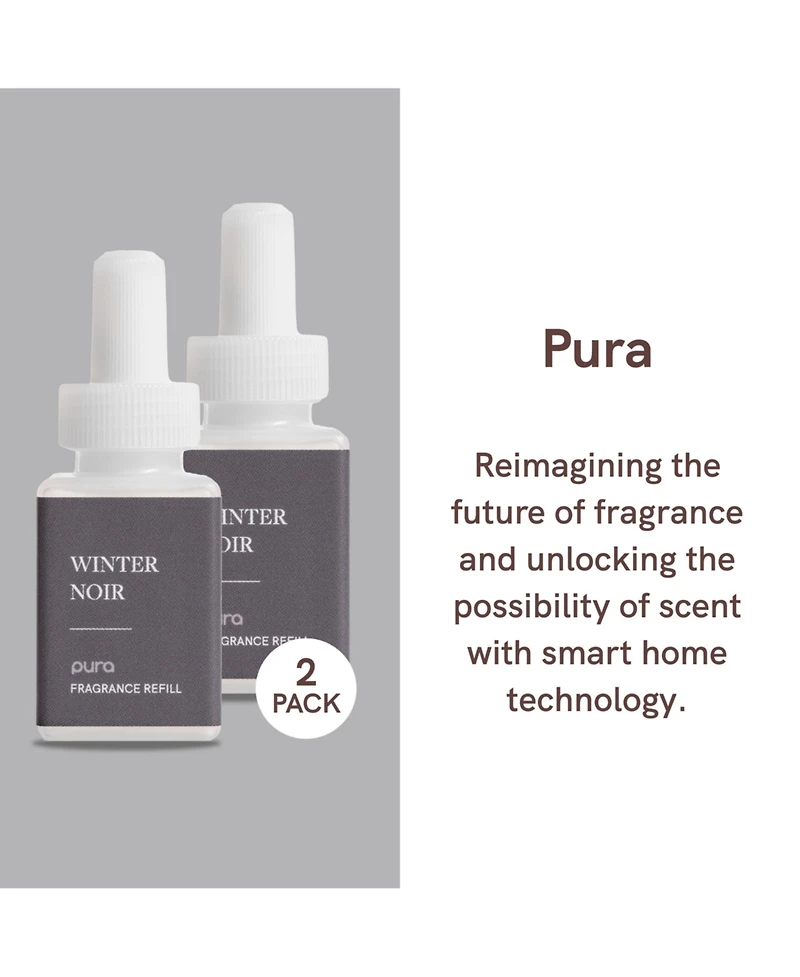 Pura - Winter Noir Smart Home Air Diffuser Fragrance - Smart Home Scent Refill - Up to 120-Hours of Premium Fragrance per Refill