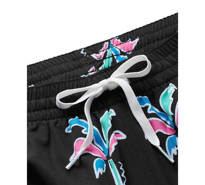 Chubbies Men's The Havana Nights Quick-Dry 5-1/2" Swim Trunks with Boxer Brief Liner - Black