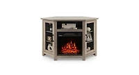 Slickblue Corner Tv Stand with 18 Inch Electric Fireplace for TVs up to 50 Inch