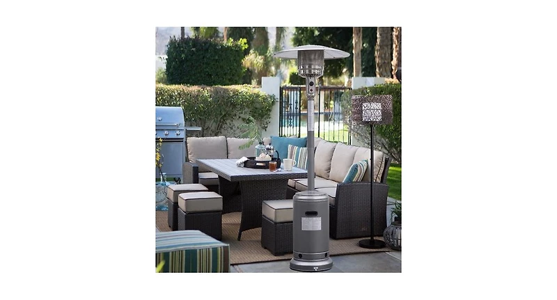 Stainless Steel Propane Patio Heater with Safety Tip-Over Protection – Reliable Outdoor
