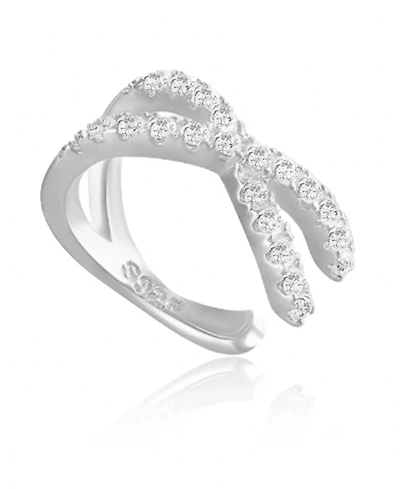 Ben Oni Pave X Ear Cuff in 14k Gold over Sterling Silver