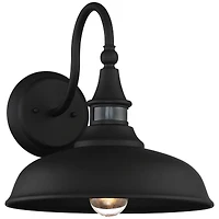 John Timberland Gough Rustic Industrial Farmhouse Outdoor Barn Light Fixture Texturized Black Dusk To Dawn Motion Sensor Dark Sky 12 1/2" for Ext