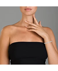 Classic White Gold Plated Cubic Zirconia 5MM Tennis Bracelet