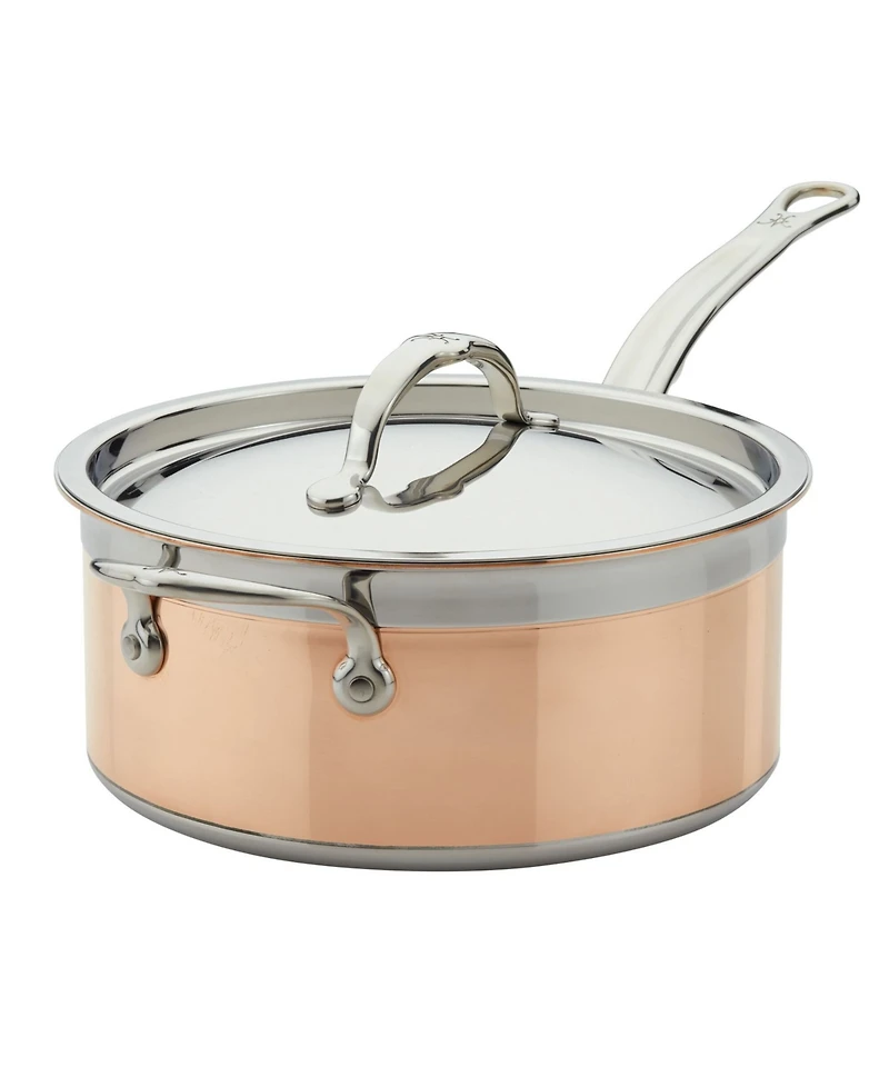 Hestan CopperBond Copper Induction 4-Quart Covered Saucepan with Helper Handle