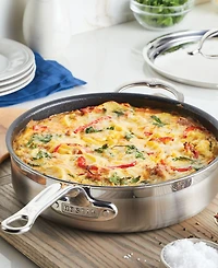 Hestan ProBond Clad Titum Stainless Steel Nonstick 3-Quart Covered Saute Pan