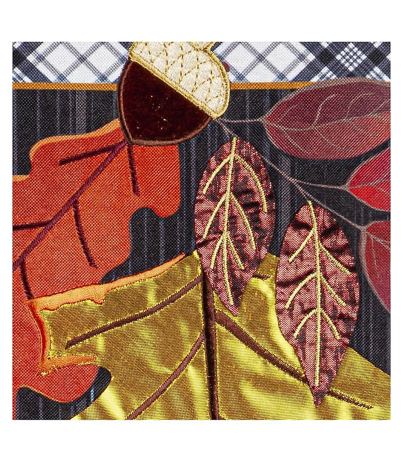 Welcome Autumn Leaves Garden Linen Flag