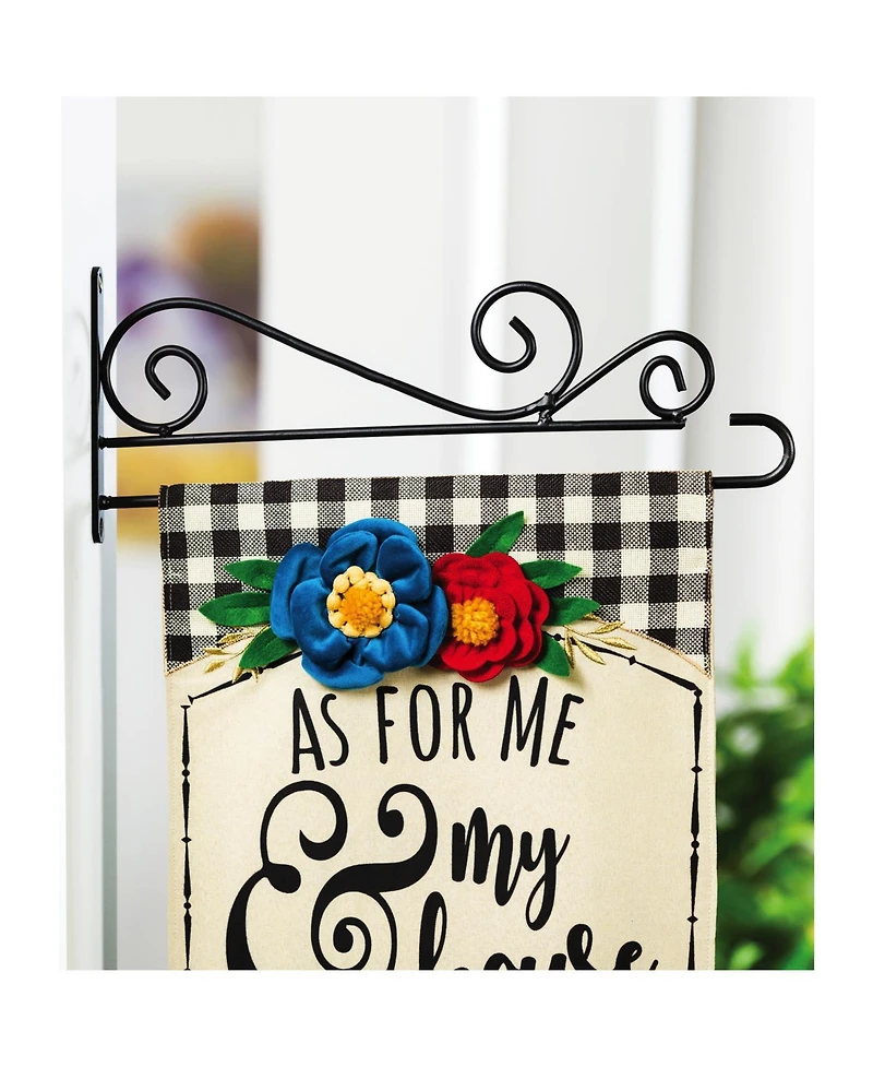 Evergreen Swirl Wall-Mount Garden Flag Hanger- 15.5x6 in Garden and House Flag Accessories