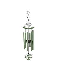 Evergreen Hand Tuned Tree of Life Wind Chime for Outside Scale of C|Deep Tone|Powder-coated Metal|Green|27-Inches Tall Memorial Gift for Home Garden D