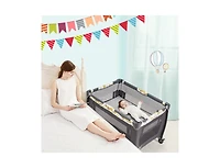 4-in-1 Convertible Portable Baby Playard Newborn Napper with Music and Toys