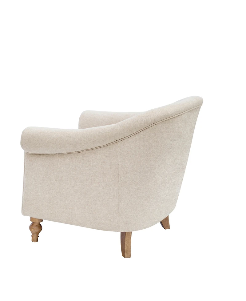 Martha Stewart Fayette 35" Tufted Fabric Upholstered Accent Arm Chair