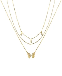 Unwritten Cubic Zirconia Butterfly Necklace Set