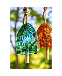 Evergreen Art Glass Speckle Turquoise Bell Chime