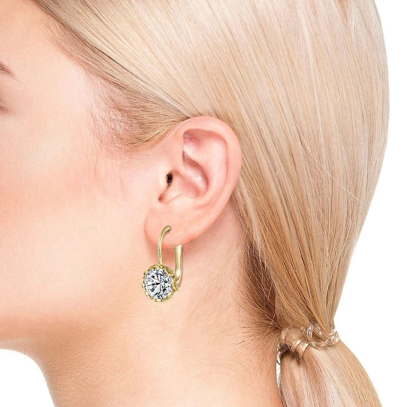 Modern Cubic Zirconia Solitaire Shimmering Drop Earrings