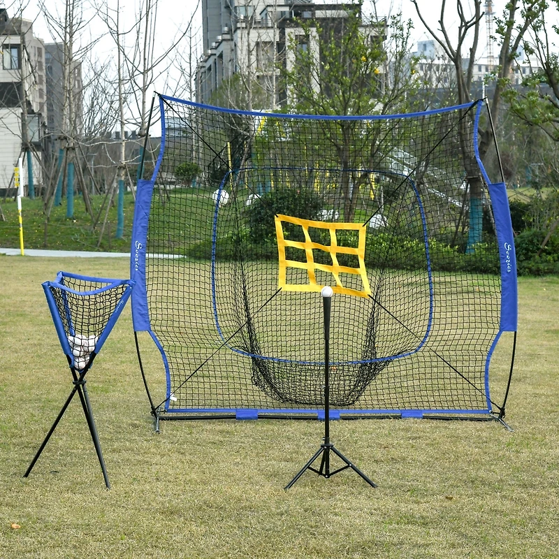 Soozier 7.5' x 7' Portable Baseball Batting Net Set with Catcher Net,
